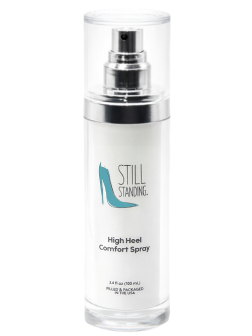 Still Standing® Spray - Large to use as a first application. TSA-friendly size. The perfect high heel/stiletto comfort spray. Foot pain prevention.